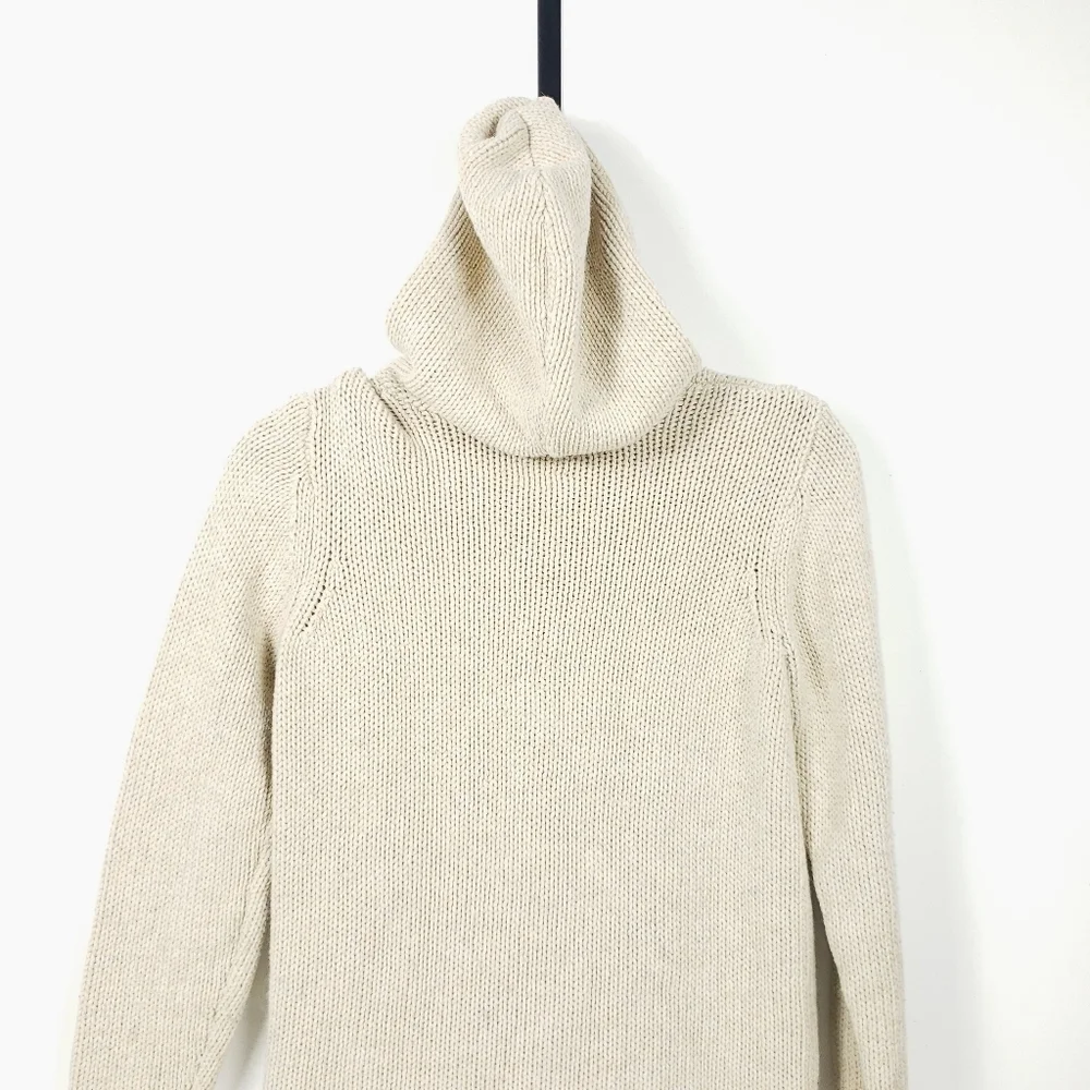 Lands End toggle front hooded sweater szM